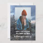 メモリアルサービス招待状デザートマウンテントレイルウォーク 招待状 (正面)