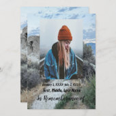 メモリアルサービス招待状デザートマウンテントレイルウォーク 招待状 (正面/裏面)