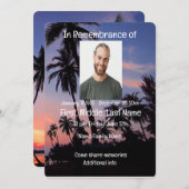 メモリアルサービス招待状トロピカルビーチパラダイス 招待状 (正面/裏面)