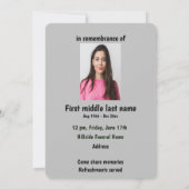 メモリアルサービス招待状ドラゴンフライ 招待状 (裏面)