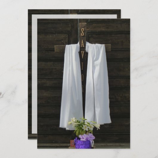 メモリアルサービス招待状ドレープドクロス 招待状 (正面/裏面)