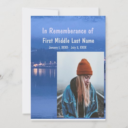 メモリアルサービス招待状ドーンレイクモーニングトラフィック 招待状 (正面)