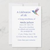 メモリアルサービス招待状ハミングバードラベンダー 招待状 (裏面)