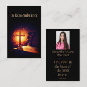 メモリアルサービス招待状バイブルクロス祈クリスタン 名刺 (正面/裏面)