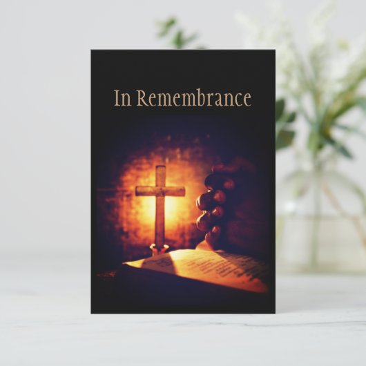 メモリアルサービス招待状バイブルクロス祈クリスタン 招待状 (スタンド正面)