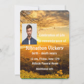 メモリアルサービス招待状ビューティフルサンライズモーニング 招待状 (裏面)