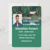 メモリアルサービス招待状ビューティフルレイクキャビン 招待状 (裏面)