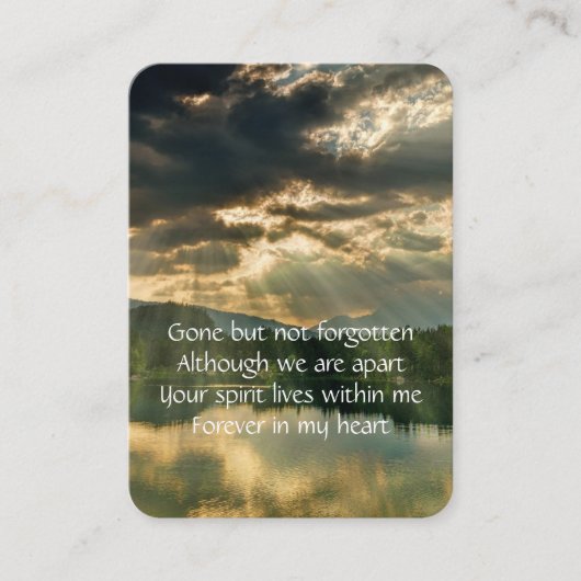 メモリアルサービス招待状ビューティフルレイクビーチ 名刺 (正面)