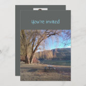 メモリアルサービス招待状ビューティフルレイクビーチ 招待状 (正面/裏面)