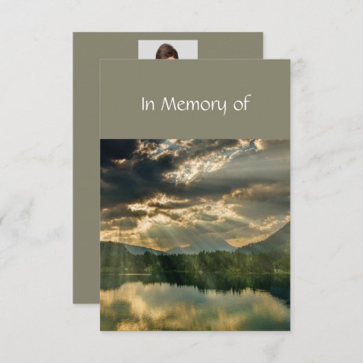 メモリアルサービス招待状ビューティフルレイクビーチ 招待状 (正面/裏面)