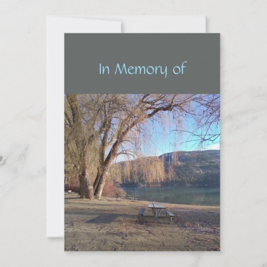 メモリアルサービス招待状ビューティフルレイクビーチ 招待状 (正面)