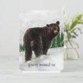 メモリアルサービス招待状ブラックベアースノームント 招待状 (スタンド正面)