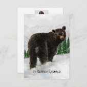 メモリアルサービス招待状ブラックベアースノームント 招待状 (正面/裏面)