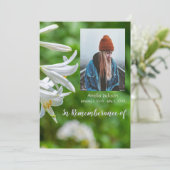 メモリアルサービス招待状ホワイトリリー花 招待状 (スタンド正面)
