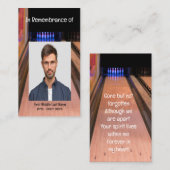 メモリアルサービス招待状ボーリングレーンボウリングをする人、 クリケットの投手 名刺 (正面/裏面)