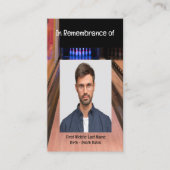 メモリアルサービス招待状ボーリングレーンボウリングをする人、 クリケットの投手 名刺 (正面)