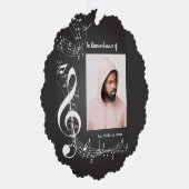 メモリアルサービス招待状ミュージックノートの背景 オーナメントカード (右)