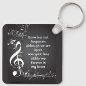 メモリアルサービス招待状ミュージックノートの背景 キーホルダー (裏面)