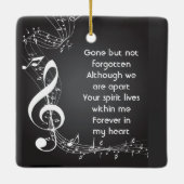 メモリアルサービス招待状ミュージックノートの背景 セラミックオーナメント (裏面)