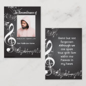 メモリアルサービス招待状ミュージックノートの背景 名刺 (正面/裏面)