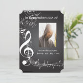 メモリアルサービス招待状ミュージックノートの背景 招待状 (スタンド正面)