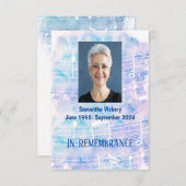 メモリアルサービス招待状ミュージックノートの背景 招待状 (正面/裏面)