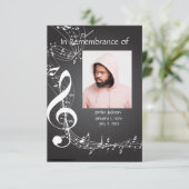 メモリアルサービス招待状ミュージックノートカスタム 招待状 (スタンド正面)