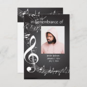 メモリアルサービス招待状ミュージックノートカスタム 招待状 (正面/裏面)