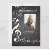 メモリアルサービス招待状ミュージックノートカスタム 招待状 (正面)