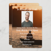 メモリアルサービス招待状レイクサンセット魚釣り 招待状 (正面/裏面)