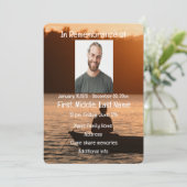 メモリアルサービス招待状レイクサンセット魚釣り 招待状 (スタンド正面)