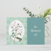 メモリアルサービス招待状ワイルドホワイトローズカスタム 招待状 (スタンド正面)