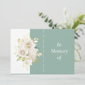 メモリアルサービス招待状ワイルドホワイトローズカスタム 招待状 (スタンド正面)