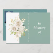 メモリアルサービス招待状ワイルドホワイトローズカスタム 招待状 (正面/裏面)