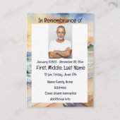 メモリアルサービス招待状水彩ビーチ楽園 名刺 (正面)