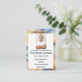 メモリアルサービス招待状水彩ビーチ楽園 名刺 (スタンド正面)