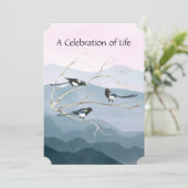 メモリアルサービス招待状水彩マグパイバード 招待状 (スタンド正面)