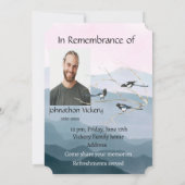 メモリアルサービス招待状水彩マグパイバード 招待状 (裏面)