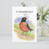 メモリアルサービス招待状水彩ロビンバード 招待状 (スタンド正面)