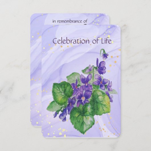 メモリアルサービス招待状水彩野蛮 招待状 (正面/裏面)