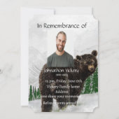 メモリアルサービス招待状水彩黒熊 招待状 (裏面)