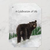 メモリアルサービス招待状水彩黒熊 招待状 (正面/裏面)