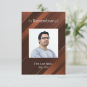 メモリアルサービス招待状男らし金ゴールドブラウン 招待状 (スタンド正面)