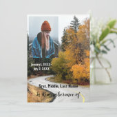 メモリアルサービス招待状秋道路紅葉 招待状 (スタンド正面)