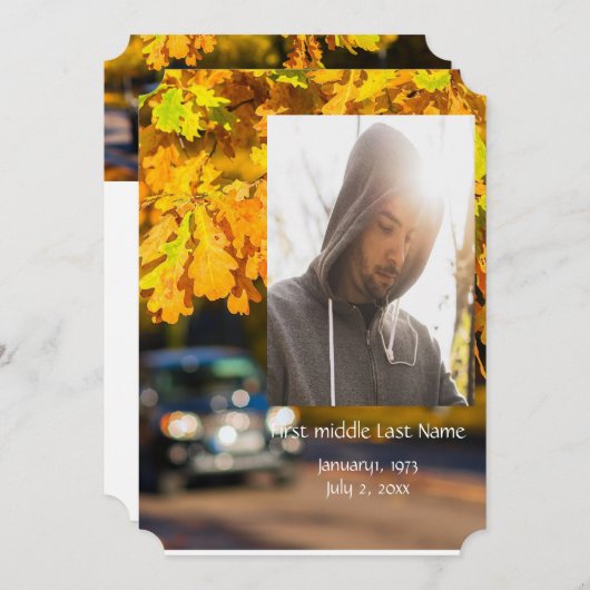 メモリアルサービス招待状紅葉カーロード 招待状 (正面/裏面)