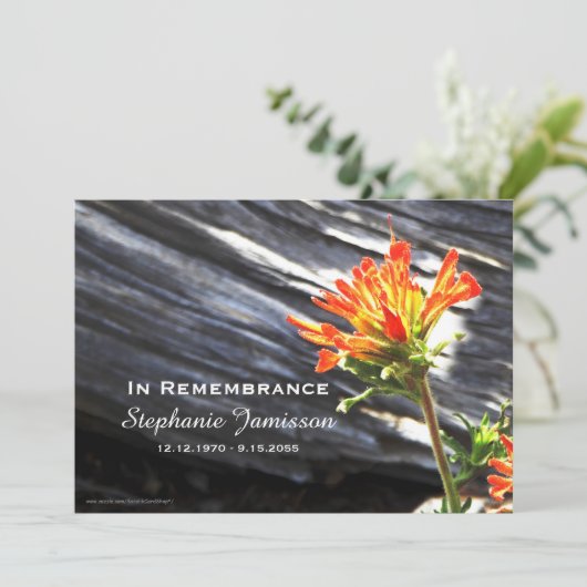 メモリアルサービス招待状、インディアンペイントブラシ 招待状 (スタンド正面)