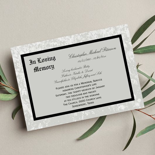 メモリアルサービス招待状--クラシックデザイン 招待状