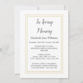メモリアルサービス招待状 |シンプルエレガント 招待状 (正面)