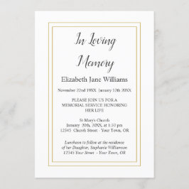 メモリアルサービス招待状 |シンプルエレガント 招待状