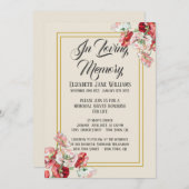 メモリアルサービス招待状 |ポピーの水彩 招待状 (正面/裏面)